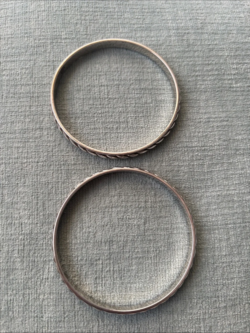 Brighton Silver-Tone Twisted Rope Bracelets -set of 2